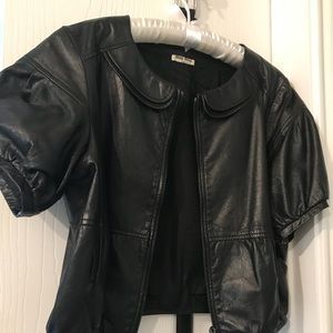Miu Miu crop leather jacket size 40